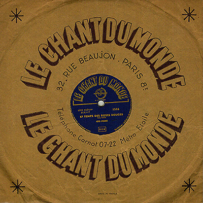 Le chant du Monde 78 tours