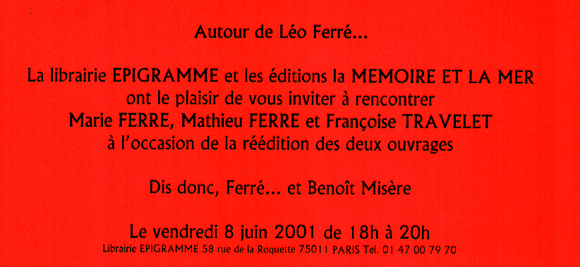 invitation de la librairie Epigramme
