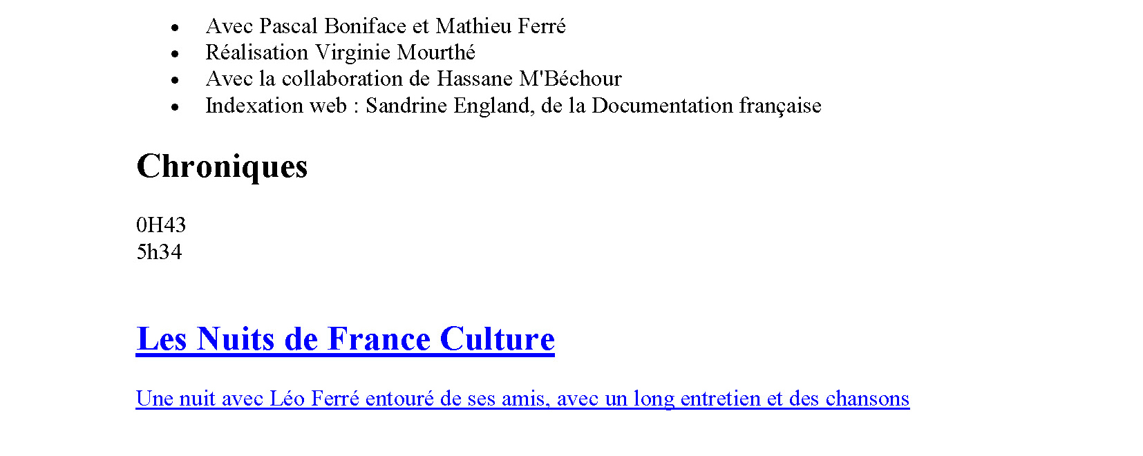 24/08/2016-France-Culture Léo Ferré ne voulait plus chanter Les Anarchistes