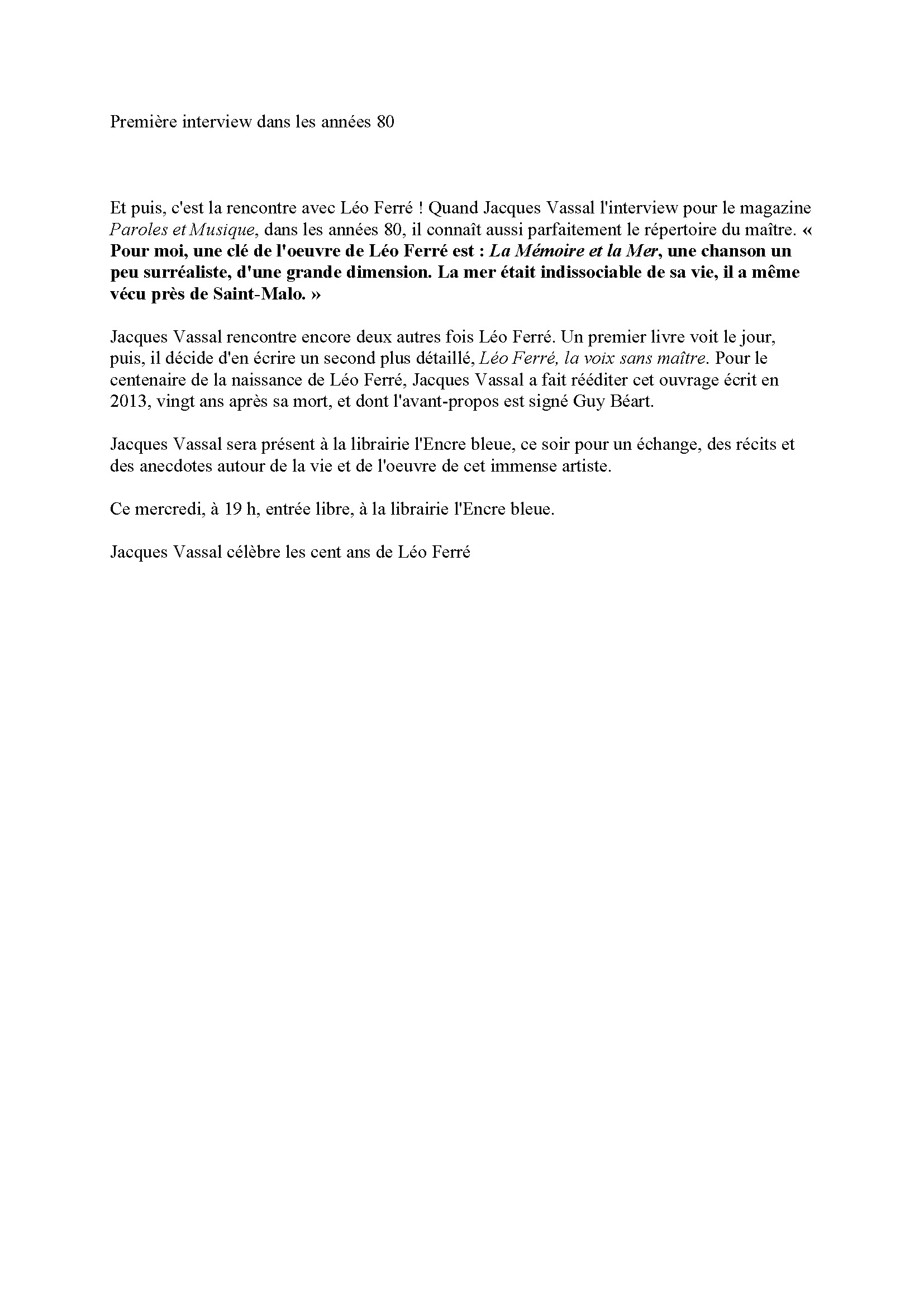 24/08/2016 Ouest-France Jacques Vassal