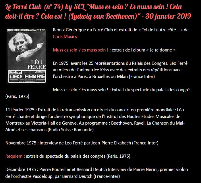  30/01/2019 Le Ferre Club by SCL Muss es sein es muss sein