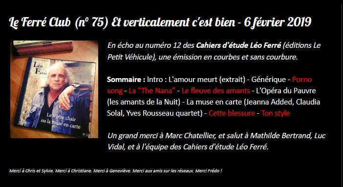   06/02/2019 Le Ferré Club Cahiers d'étude n°12
