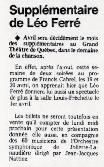 Léo Ferré - Le soleil, 1896- (Québec), 26 février 1986, Cahier C