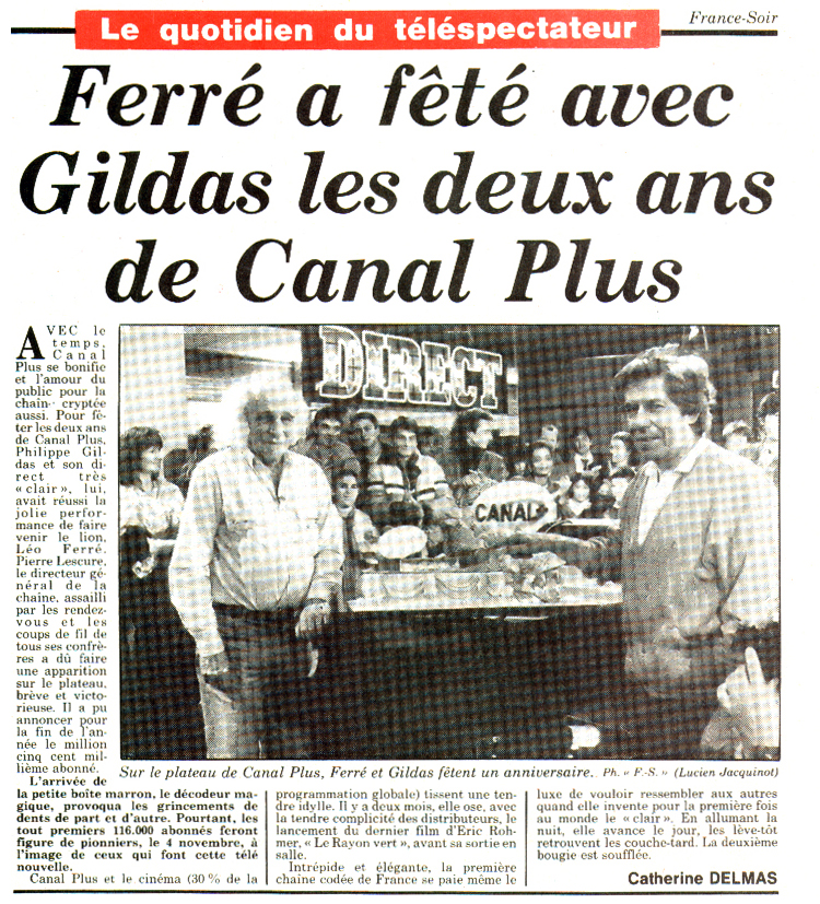 Léo Ferré - France Soir N°13 136 du 05/11/1986