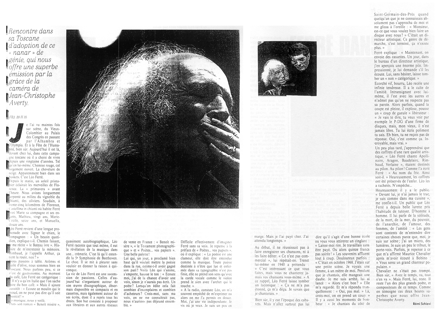 Léo Ferré - L'Humanité Dimanche N°3 du 06 au 12/04/1990