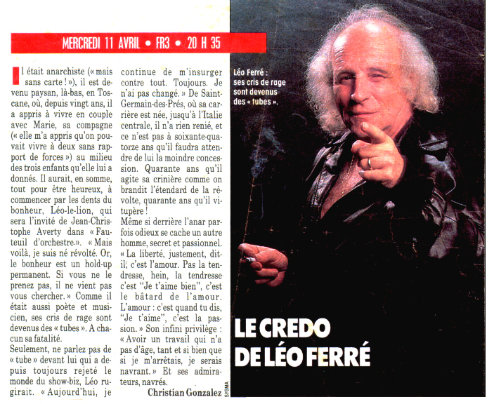 Léo Ferré - ??? du 11/04/1990