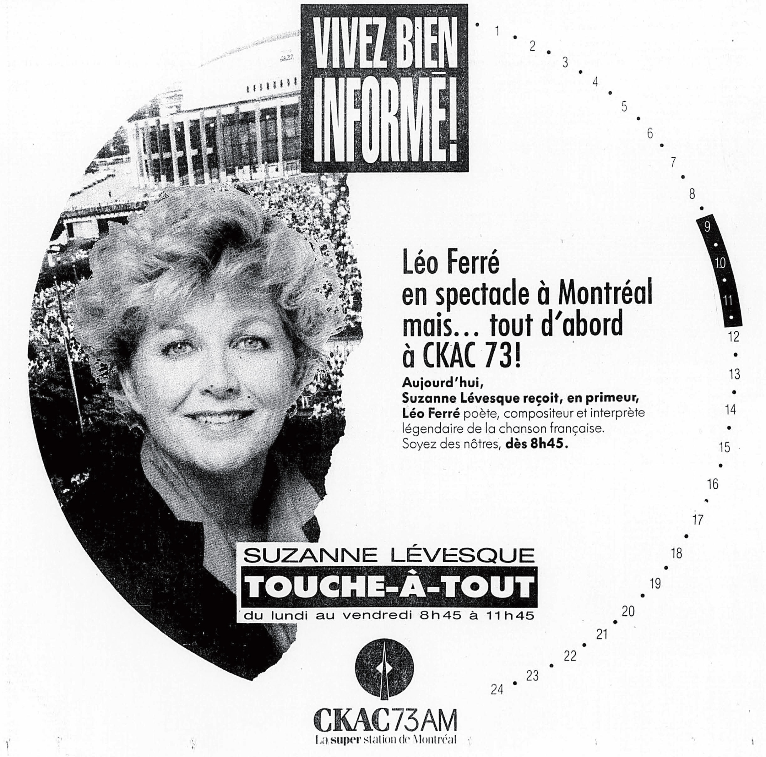 Léo Ferré - La Presse, 27 septembre 1990, C. Design - Art de vivre