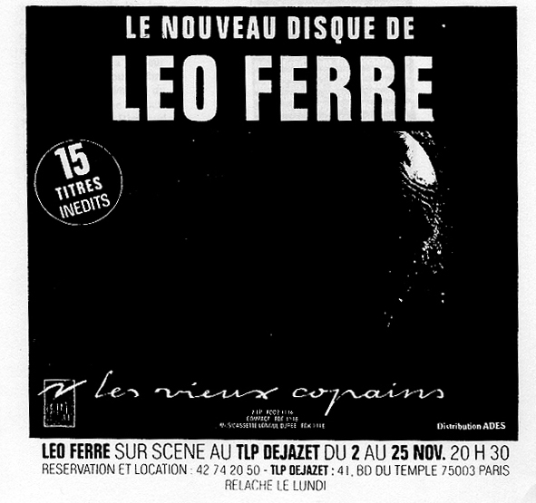 Léo Ferré - Le Nouvel Observateur N° 1354 du 18 au 24/10/1990