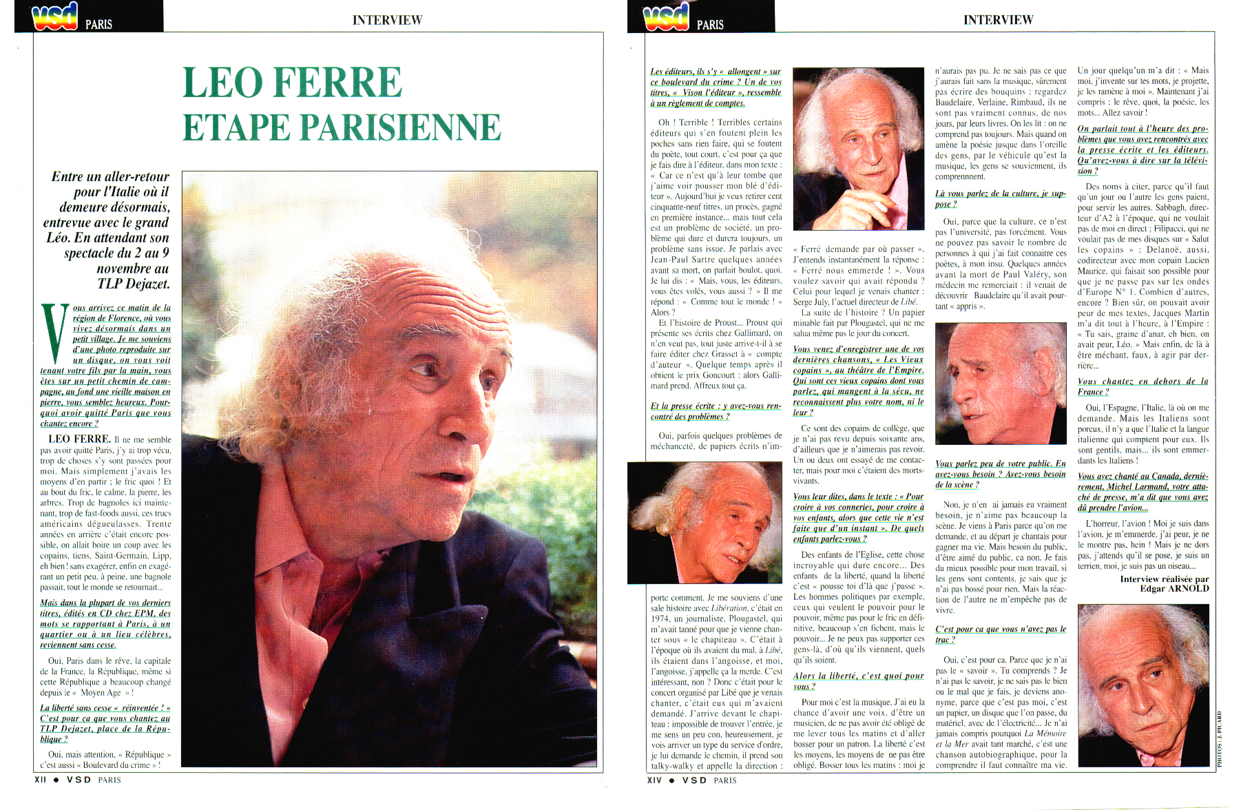 Léo Ferré - VSD N°687 du 31/10 au 04/11/1990
