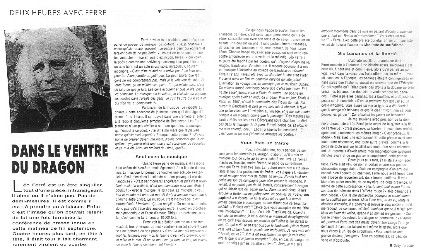 Léo Ferré - Chansons d'aujourd'hui N°4 et 5 Vol 13, mensuel de Novembre 1990