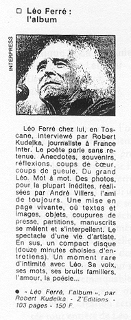 Léo Ferré - La Nouvelle République du 24/11/1993