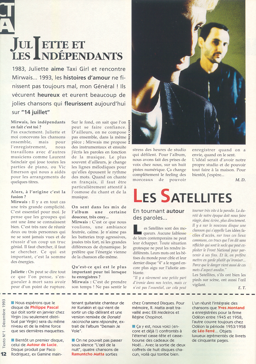 Léo Ferré - Texto N°1, mensuel de Décembre 1993
